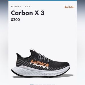 HOKA Carbon X 3 Most Comfortable running shoe and brand. 9.5. Worn once in home!